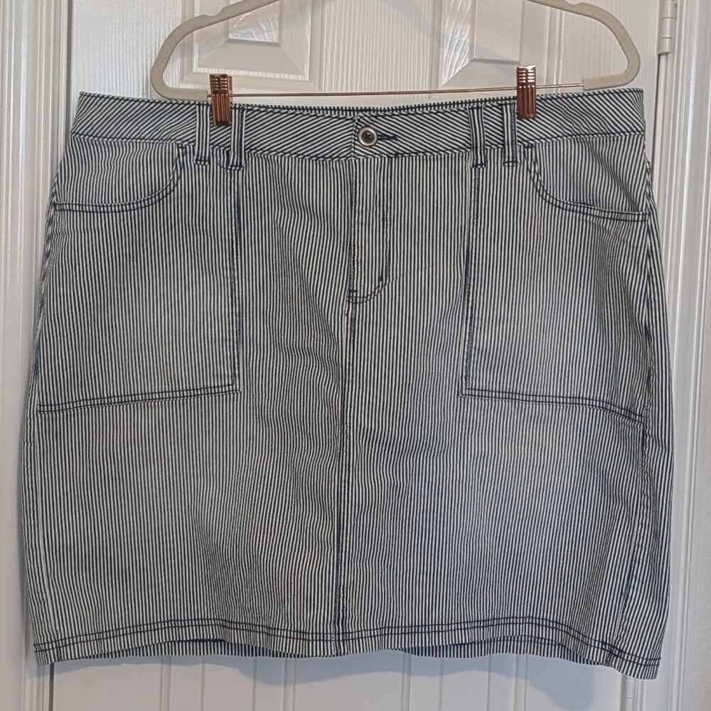 Lane Bryant Striped Denim Mini Skirt - Plus size 22